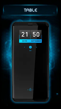 Table Blue Theme - Art Fine Always On Display screenshot 2