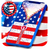 USA flag zipper lock screen icon