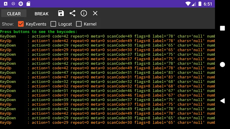 KeyEvent Display screenshot 2