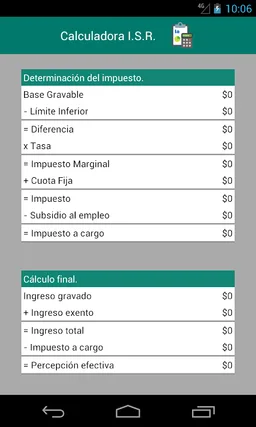 Calculadora I.S.R. screenshot 1