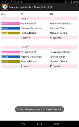 Madrid Metro Route Planner screenshot 14