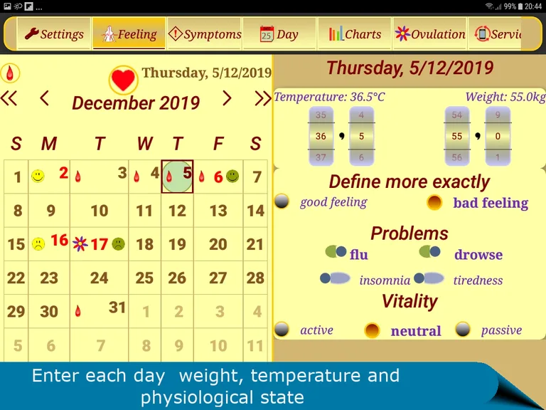 Menstrual Cycle Calendar PRO screenshot 4