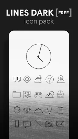 Lines Dark - Icon Pack screenshot 1