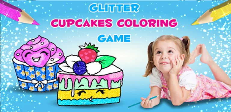 Cupcakes Coloring Book Glitter cover image