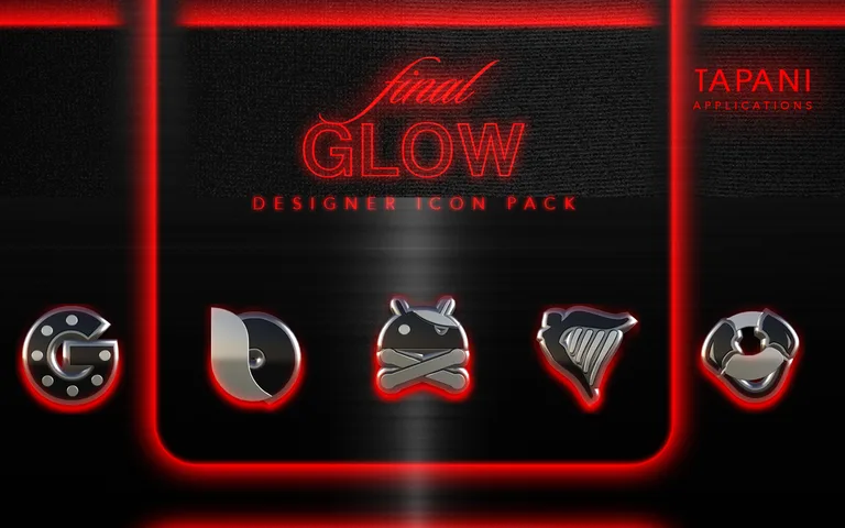 GLOW RED icon pack HD 3D screenshot 7