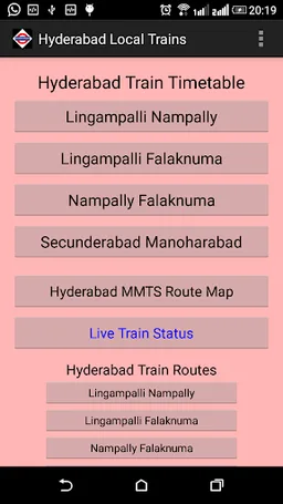 Hyderabad MMTS Train Timetable screenshot 1