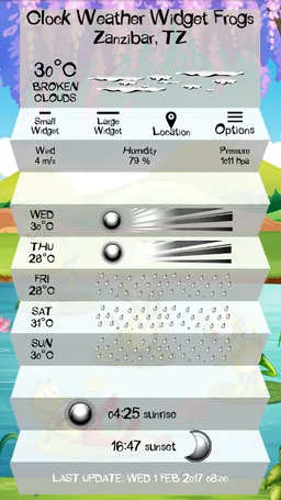 Clock Weather Widget Frogs screenshot 4