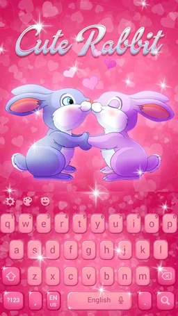 Cute Romantic Bunny in love Emoji keyboard screenshot 4