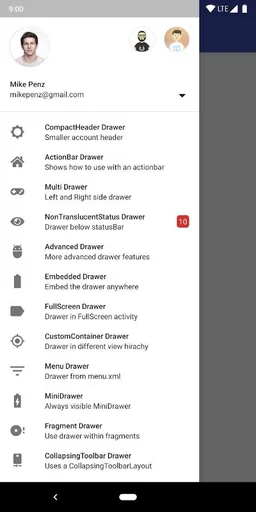 MaterialDrawer Sample screenshot 4