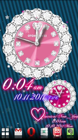 [Free] CUTE WORLD QLOCK LWP screenshot 9