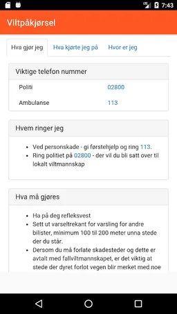 Viltpåkjørsel screenshot 1
