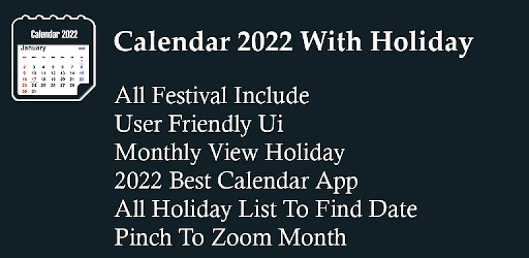 Calendar 2022 with Holiday cover image