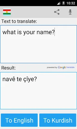 Kurdish English Translator screenshot 2