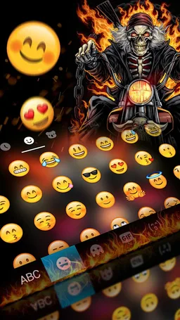 Fire Skull Rider Keyboard Them screenshot 1