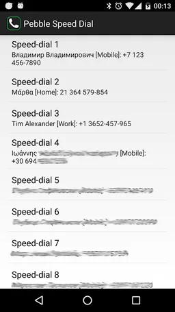 Pebble Speed Dial screenshot 2