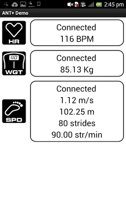 ANT+ Demo screenshot 3
