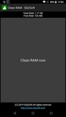 Clean RAM - SQZSoft screenshot 2