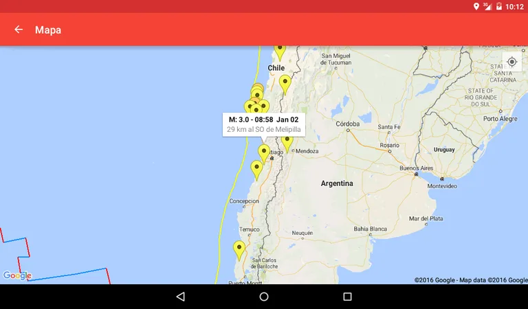 Sismo Chile screenshot 2