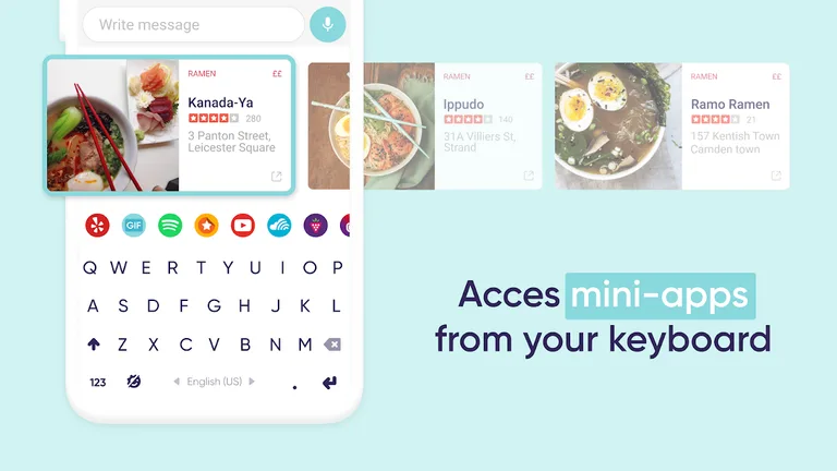 Fleksy Ergonomic Keyboard 2020 -Emoji Keyboard GIF screenshot 4