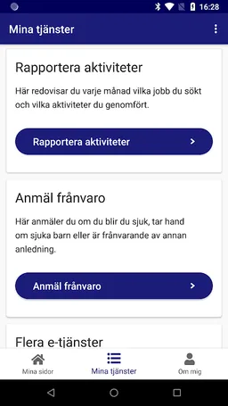 Arbetsförmedlingen Mina sidor screenshot 1