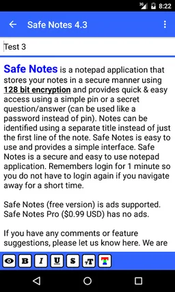 Safe Notes Pro Secure NotePad screenshot 4