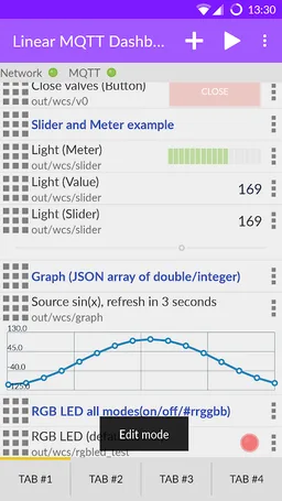 Linear MQTT Dashboard screenshot 1