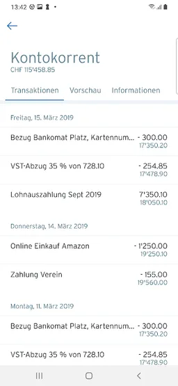 MobileBanking Sparkasse Schwyz screenshot 3