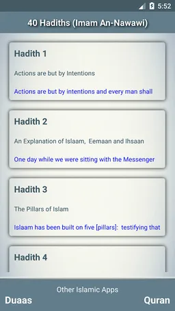 40 hadiths (An-Nawawi) screenshot 2