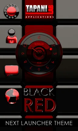 Next Launcher Theme black red screenshot 1
