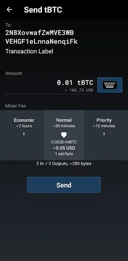Mycelium Testnet Wallet screenshot 4