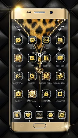 Luxury Gold - Diamond Zipper Theme screenshot 3
