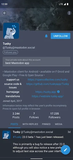 Tusky for Mastodon screenshot 15