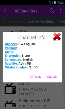 Astra Frequency List screenshot 1